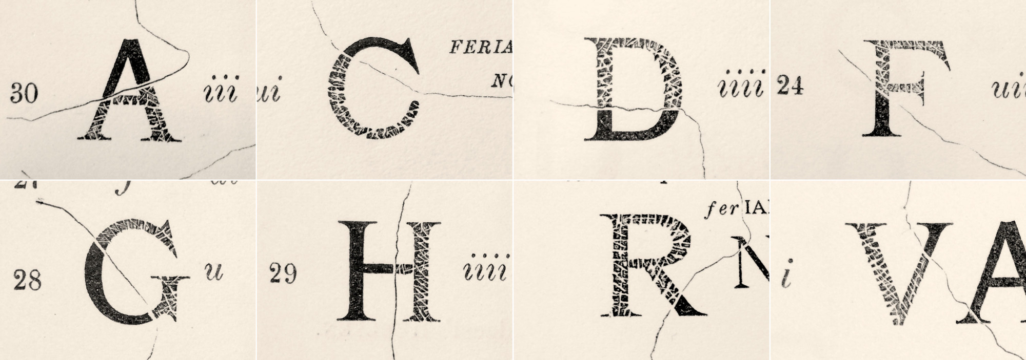 Letters abimées issues du CIL, vol. I, 1893