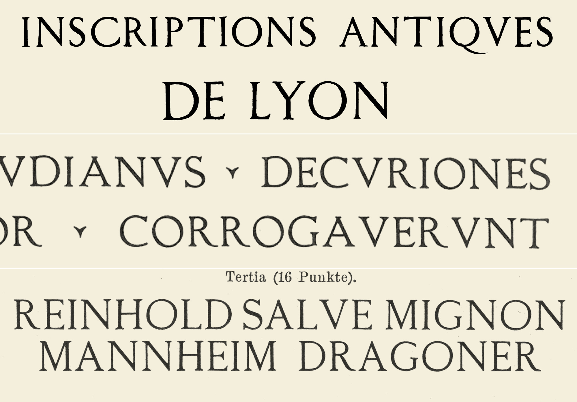 Caractères Augustaux, Latin épigraphique et Monumental