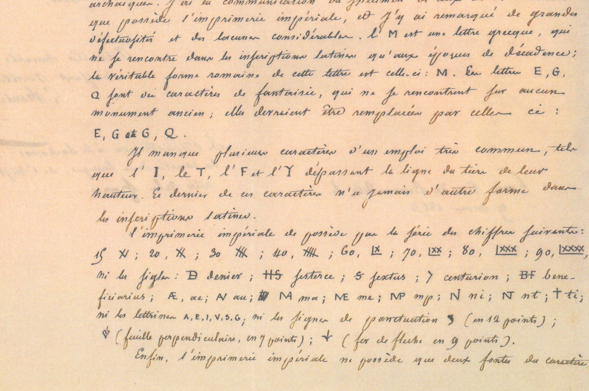 Lettre (détail) de Léon Renier à Vernoy de Saint-Georges, 9 mars 1854